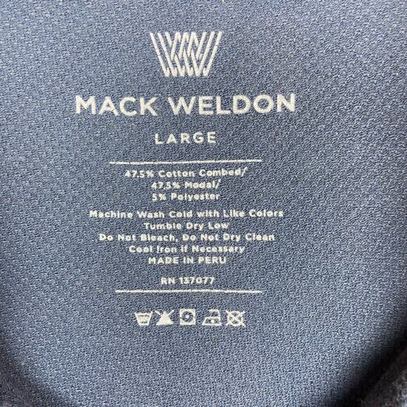 Mack Weldon Vesper Polo Shirt L Navy Blue Mesh Knit FLAW - Picture 2 of 11